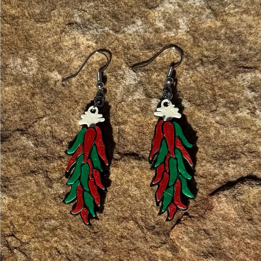 Red and green Ristra earrings